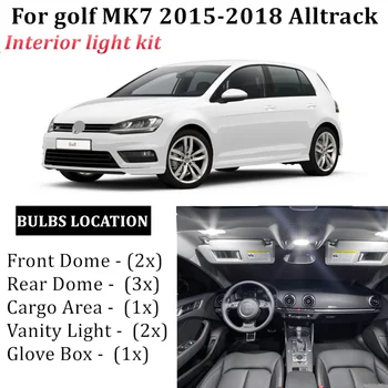 9x ErrorFree Interiérové LED Svetlo Balík Kit pre VW MK7 GOLF7 Sportwagen Alltrack príslušenstvo čítanie dvere, svetlá-2017