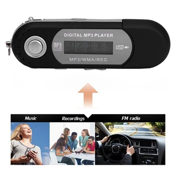 A sn U diskov MP3 Č. 7 batériu, kartu USB in-line rádio kazetový prehrávač čierny