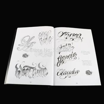 A4 Tetovanie knihy, PÍSMENÁ ŽIŤ PODĽA OBJEMU #1 Dizajn Tetovanie Flash Kniha Veľký Spí (44-Stránky)