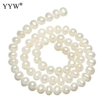 AAA Kvality, Skutočných Prírodných Sladkovodných Kultivovaných White Pearl Zemiakov Tvar Voľné Korálky 15.3