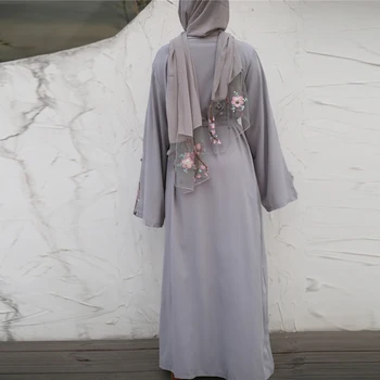 Abaya Ramadánu Eid Mubarak Kvetované Pink Turecko Šaty, Hidžáb Moslimské Oblečenie Kimono Cardigan Ženy Kaftane Dubaj Kaftan Islamské Oblečenie