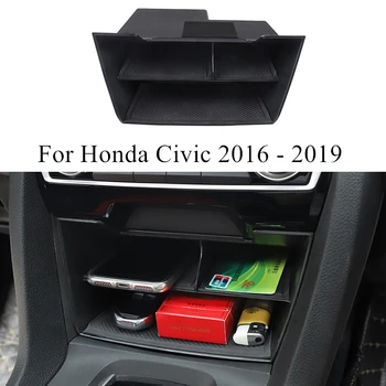 ABS Auto Úložný Box Centrálne Riadenie Viazané Úložný Box Vstavané Non-slip Mat Na Honda Civic 2019 2018 2017 2016 Príslušenstvo