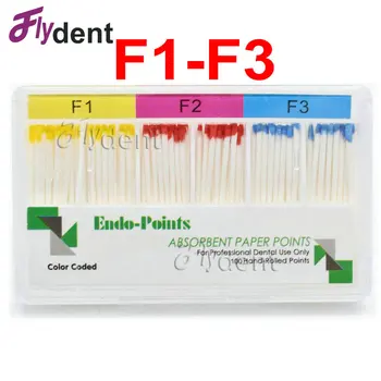 Absorpčný Papier Bodov F1F2F3 zubný Koreň Zrušiť súbory Endodoncie Bavlnené Vlákna Tipy Zubár Produkt materiálov