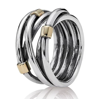 Abstrakt Eleganciu Radiant Podpis Srdcia Halo Večnosti Prepletené, 925 Sterling Silver Ring Pre Ženy Darček Módne Šperky