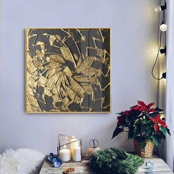 Abstrakt Luxusné Zlaté Plátno Na Maľovanie Nordic Wall Art Retro Plagáty Tlačiť Obývacia Izba Minimalistický Obrázok Domov, Dizajn Interiéru