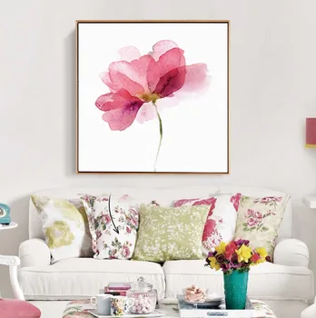 Abstrakt Ružové Kvety Vytlačí Botanická cuadros Akvarel Kvetinové Steny Umelecké Plátno na Maľovanie Obývacia Izba Dekor bez rámu