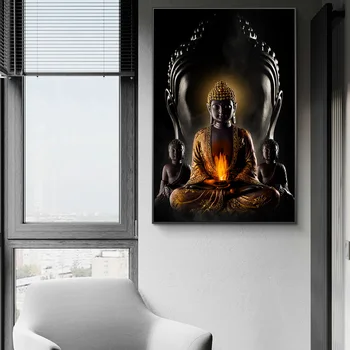 Abstrakt Zlatého Budhu Moderné Buddha Plátno Umenie Výtlačkov Umenie Budhizmu Plagáty na Stenu Umenia pre Obývacia Izba Domova (Bez Rámu)