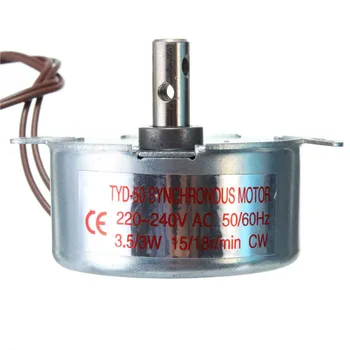 AC 220-240V Gramofónu Synchrónny Motor 15/18r/min 3.5/3W-CW Široko používané v elektrické ventilátory ohrievače mikrovlnná rúra