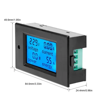 AC 80~260V 100A Power Meter Presné Voltmeter Ammeter kWh Watt Energie, Merač Napätia, Prúdu Monitor Nastaviť Tester
