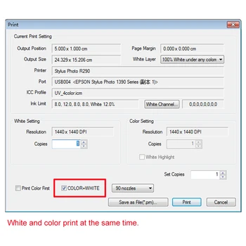 AcroRip9.03 bielej farby atramentu súčasné tlačový softvér A3 A4 UV tlačiareň používa DTG DST T-shirt Tlač stroj