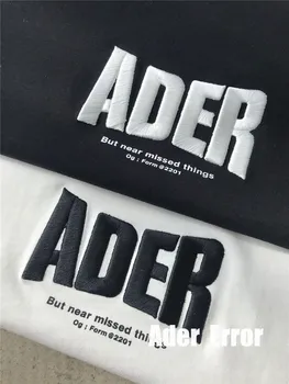 ADER CHYBY T-shirt Muži Ženy Predné Ader, Vyšívané Logo T-shirts Späť Modré Z-steh na Šitie Maskovanie Adererror Tee Topy