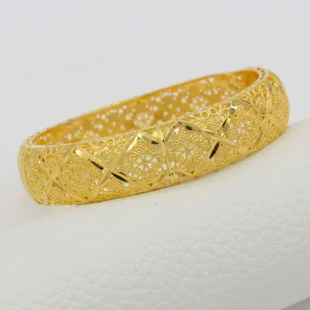 Adixyn 5.8 cm/2.28 palcový(Openable) Dubaj Náramok pre Ženy, Zlatá Farba Šperky Etiópskej Afriky Náramok Arabských Darčeky N1801