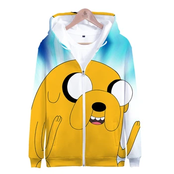 Adventure Time 3D Vytlačené na Zips Hoodies Ženy/Muži Móda Long Sleeve Hooded Mikina 2019 Hot Predaj Bežné Streetwear Hoodies