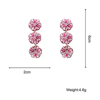 AENSOA Nové Unikátne Simulované Ílu Polyméru Náušnice Pre Ženy Fialový Kvet Kvetinový Vzor Akryl Náušnice 2020 Šperky