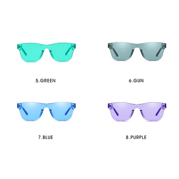 AEVOGUE slnečné Okuliare Pre Ženy 2019 Nové Módne Transparentné Candy Farby Námestie Mužov Značky Dizajnér bez obrúčok oculos de sol AE0619