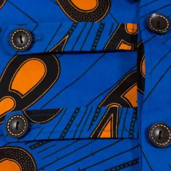 Africké Košele pre Mužov Zákazku Africkej Tlače Neformálne Oblečenie s Dlhým Rukávom Mužov Dashiki Košele Afrike Mužov Oblečenie WYN862