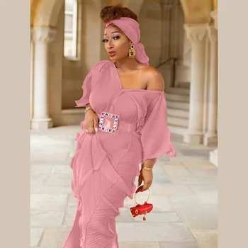 Africké Maxi Šaty Pre Ženy 2020 Nové Jeseň v Lete Elegent Štýl Africkej Ženy tvaru Plus Veľkosť Dlhé Šaty A Šatky