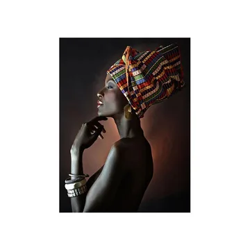 Africké Nahá Žena Indického hlavový most Portrét Wall Art Obrázky, Maľby na Stenu Umenia pre Obývacia Izba Domova (Bez Rámu)