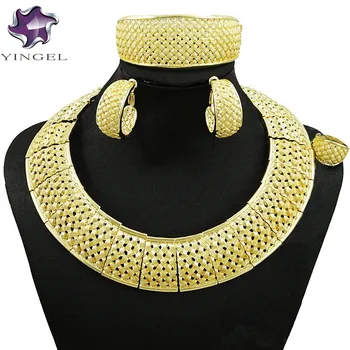Africké veľké šperky sady zlaté šperky súpravy s kamennými strany šperky set ženy náhrdelník