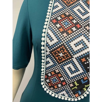 Africké Šaty pre Ženy, Plus Veľkosť Nový Štýl Dashiki Tlač Krátky Rukáv Bazin Afrike Šaty Afriky Ceruzka Bodycon Šaty 2020