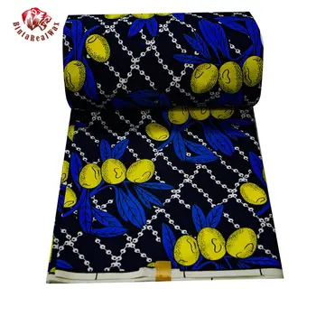 Afrika Ankara Polyester Textílie Žltou Bodkou na Šitie, Prešívanie Tkaniny pre Patchwork HOBBY Ručné Príslušenstvo 6 Metrov/veľa FP6322
