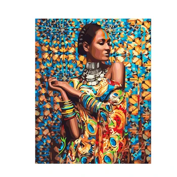 Afrika krásy Vziať obrázok DIY Digitálne Maľovanie Podľa Čísel Moderné Nástenné Umelecké Plátno na Maľovanie Darček pre deti Domova 40x50cm