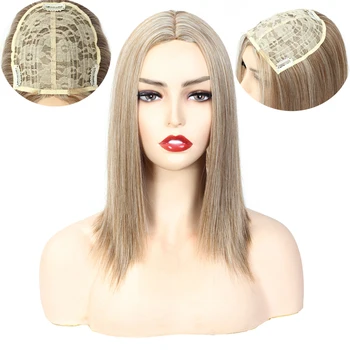 Aigemei Hodvábne Rovné Syntetické Vlasy Neviditeľné Blok Nahradenie Uzavretie 613 Hairpiece pre Top Menej Vlasov Ženy