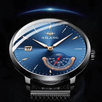 AILANG Gentleman drahé hodinky mechanické muž Minimalistický štýl hodinky z nerezovej ocele, automatické hodiny swiss diver hodinky mužov