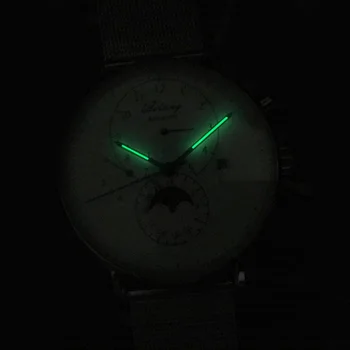 AILANG TOP luxusné značky Zafírové sklo pánske hodinky, automatické navíjanie mechanické reloj Swiss výstroj prípade 2019 minimalizmus hodinky
