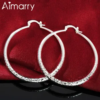 Aimarry 925 Sterling Silver Módne Šperky 51MM Veľký Kruh Hoop Náušnice Pre Ženy Kúzlo, Svadobné, Vianočné Darčeky