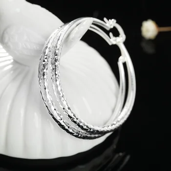 Aimarry 925 Sterling Silver Módne Šperky 51MM Veľký Kruh Hoop Náušnice Pre Ženy Kúzlo, Svadobné, Vianočné Darčeky