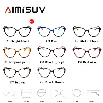 AIMISUV 2020 Mačacie oko Modré Svetlo Blokuje Okuliare Ženy Značky Okuliarov, optických rámy Vintage Jasné Falošné Okuliare Pre Dámy