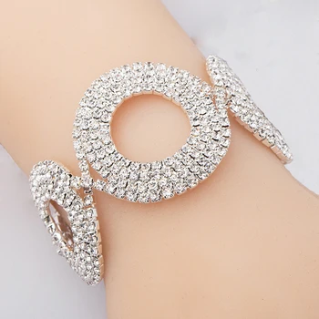AINAMEISI Luxusné Crystal Náramky Pre Ženy Strieborné Pozlátené Drahokamu Kúzlo Náramky & Bangles Svadobné Svadobné Šperky Darček