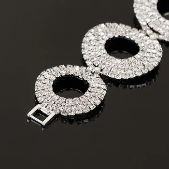 AINAMEISI Luxusné Crystal Náramky Pre Ženy Strieborné Pozlátené Drahokamu Kúzlo Náramky & Bangles Svadobné Svadobné Šperky Darček