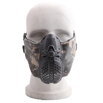 Airsoft CS Taktické Paintball, Streľba Hra Ochranné Masky Nastaviteľné Polovicu Tváre Masku Taktické Kamufláž Lov Lebky Masky
