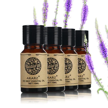 AKARZ Slávnej značky Santalového dreva Jasmine Green Tea Lotus esenciálny olej Pack Pre Aromaterapia, Masáže,Kúpele, Kúpele 10 ml*4