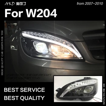 AKD Auto Styling Head Lampa pre Benz W204 Svetlomety 2007-2010 C300 C260 C200 LED Reflektor LED DRL Hid Bi Xenon Auto Príslušenstvo