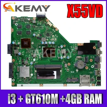 AKemy X55VD Pre ASUS X55VD X55V X55C X55VDR Notebook doske I3-2350M CPU REV.3.1 4GB grafická karta s Doske test dobré