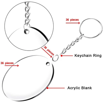 Akryl Kruhu Prázdne s prívesok na Krúžky 2 Palcový Kolo Akryl Keychain Prázdne s Otvorom Jasné Disky Kruhy
