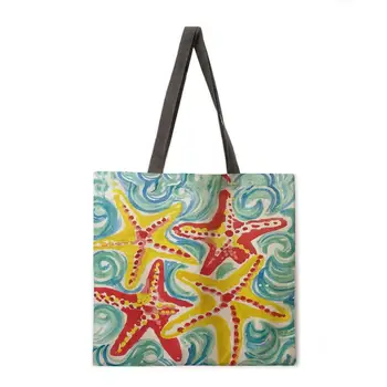 Akvarel olejomaľba dámske kabelky dámske kabelky dámske tašky cez rameno, vonkajšie pláži kabelky módnych nákupné tašky