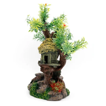 Akvárium terénne tvorivé živice dekorácie peň stromu kvety a rastliny príslušenstvo s skryté otvory akvárium ozdoby