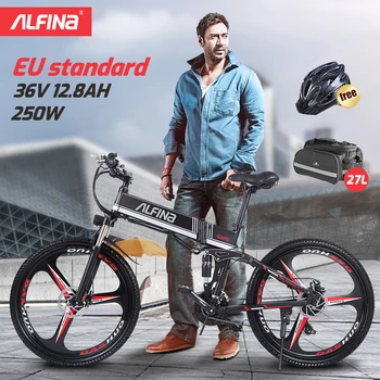 ALFINA FX80 Noriem EÚ Elektrický Bicykel 36V12.8AH 250W Motor 25KM/h Skladacie Horských Klince Bicicleta Eletrica 26 cm
