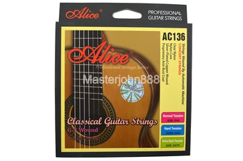 Alice AC136-H/N Klasická Gitara, Struny Crystal Nylonové Struny postriebrený Medený Rany 1.-6. Reťazce Zadarmo Shippng
