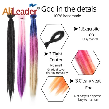 Alileader 5 a 10 Prameňov Háčkovanie Pletenie Ručné Dredy predlžovanie Vlasov 7G Čistý 52Colors Pletenie Vlasy Prírodné a Syntetické Vlasy