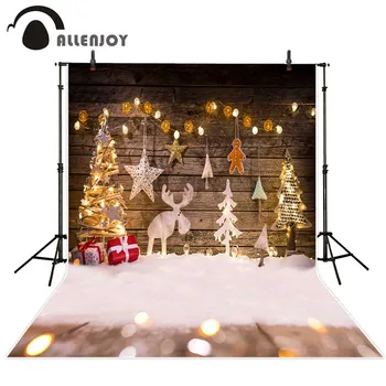 Allenjoy pozadí pre foto Vianočné lesklé strom snehu deti dreva stenu pozadie photocall photobooth photo studio professional