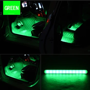 ALLOYSEED RGB LED Pásy Kit Diaľkové Ovládanie Hudby Auto Nohy Okolitého Svetla, Osvetlenie, pre Vonkajšie Časti Osobné Auto Príslušenstvo