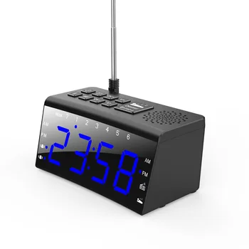 AM/FM Rádio, Budík Digitálny LED Displej Elektronické Ploche Spánok Sledovať Podsvietenie Spánku Funkcia Kompaktný Čas Hodiny