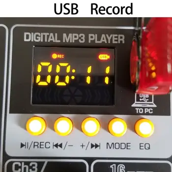 AM-G05 Bluetooth, USB, Záznam PC Prehrávanie, Záznam, 4 Kanály Gitara Vstup 2 Mono 1 Stereo Profesionálny USB Audio Mixer