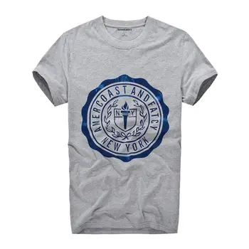 Americké Pobrežie Kvality tovaru, Bavlna tričko s okrúhlym golierom a krátkym rukávom pánska Móda Klasický štýl streetwear