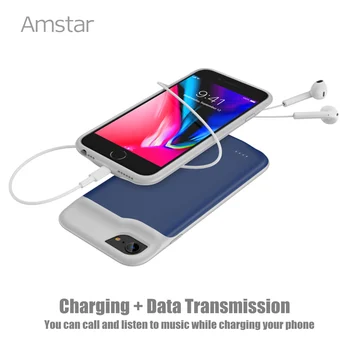 Amstar Prenosné Batérie, Nabíjačky, púzdra pre iPhone 6 6 7 8 Plus Power bank Prípade Externé Nabíjanie Batérie Pack Zálohy Prípade